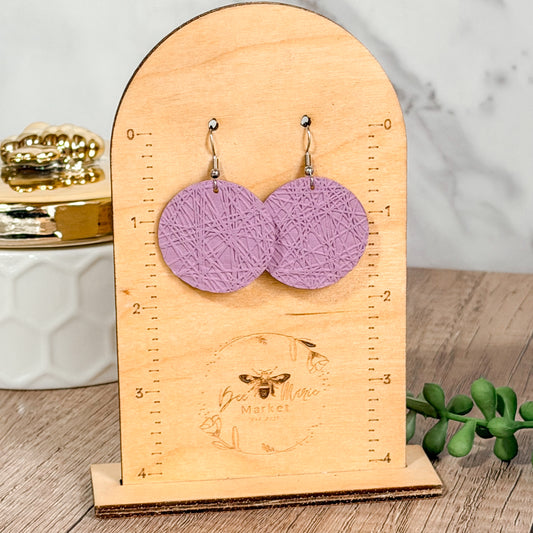 Lavender Sketch Leather Earrings