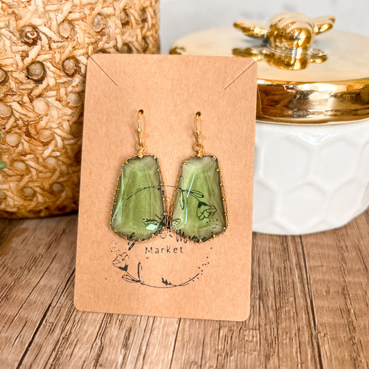 Lani Green Gemtone Drop Earrings