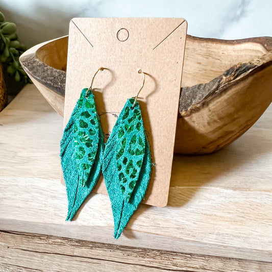 Emma Layered Leopard Suede Earrings