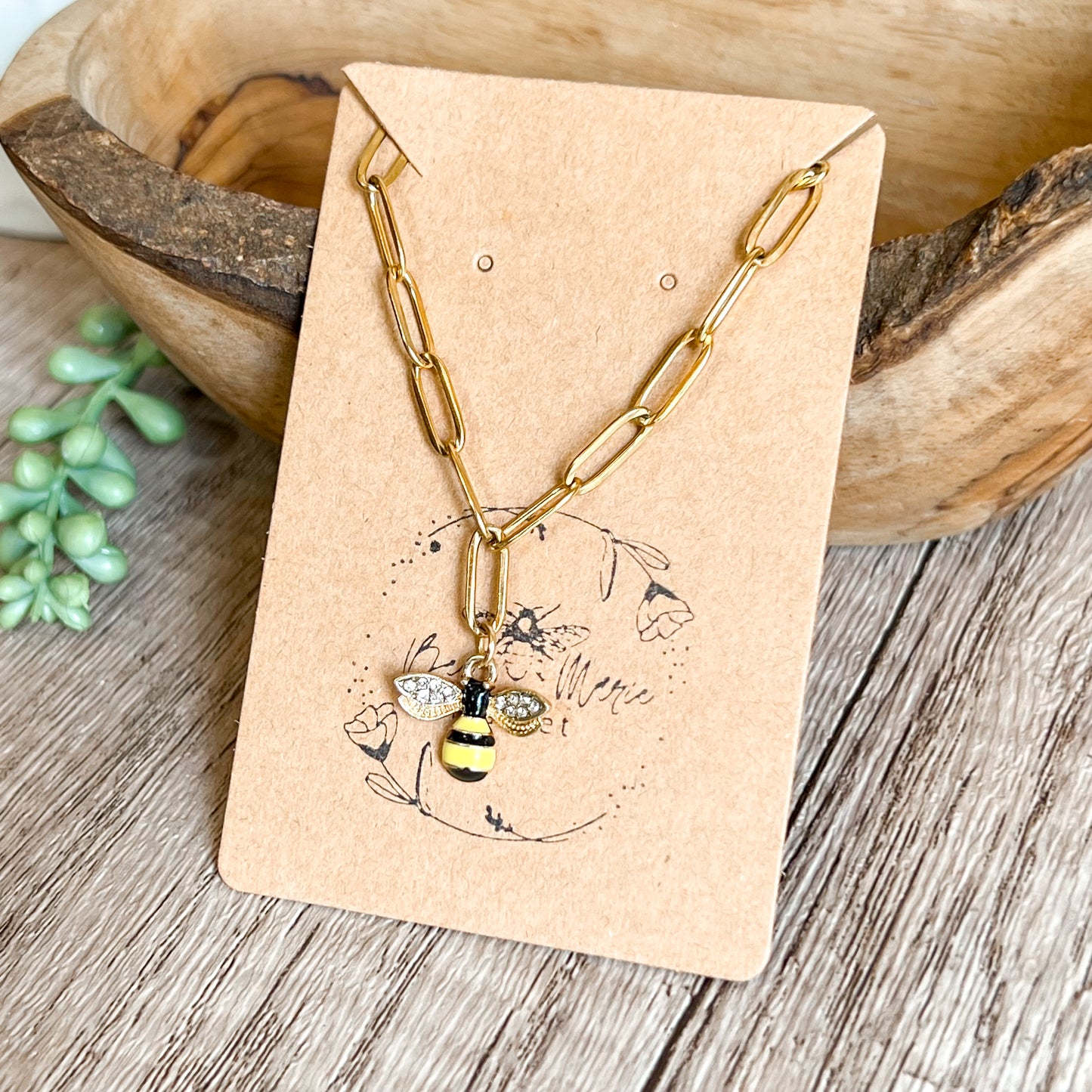 Bee Linked Charm Necklace