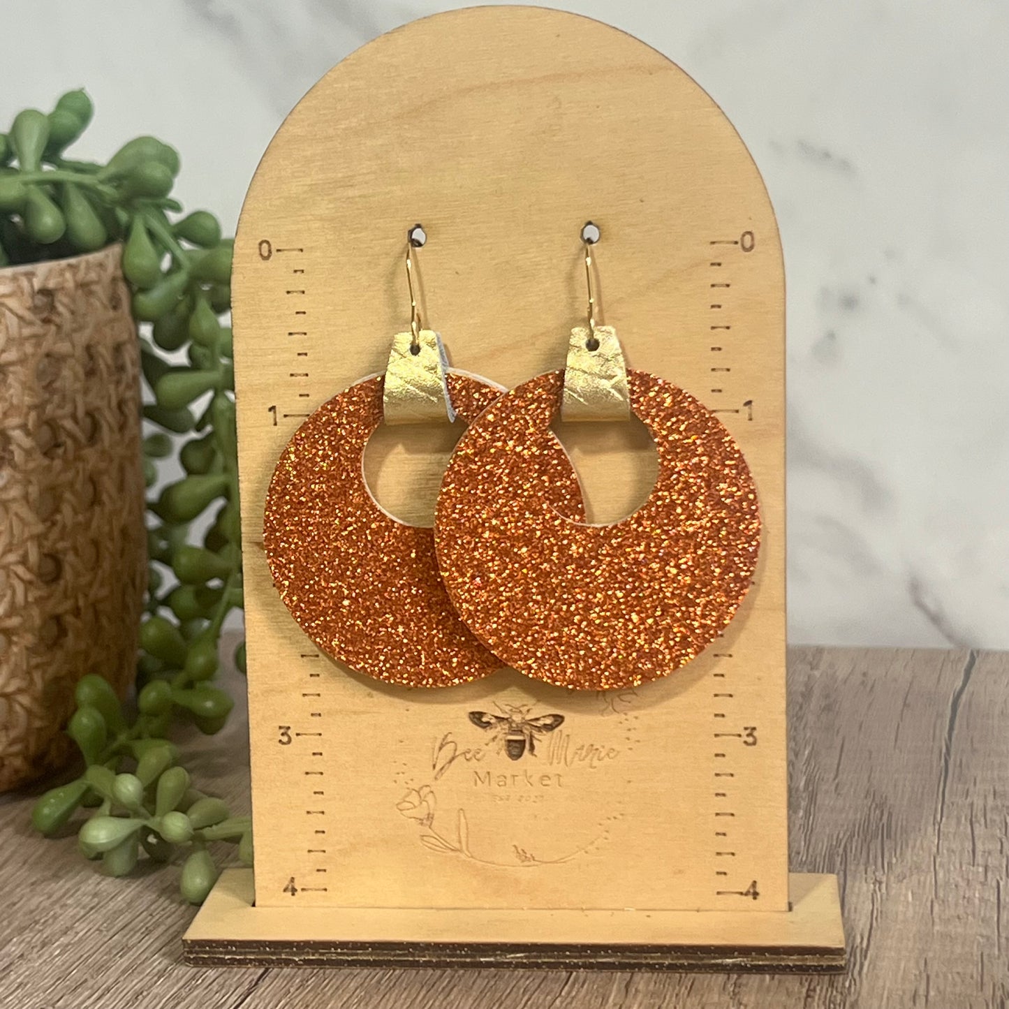 Fiery Spark Glitter Hoop Earrings