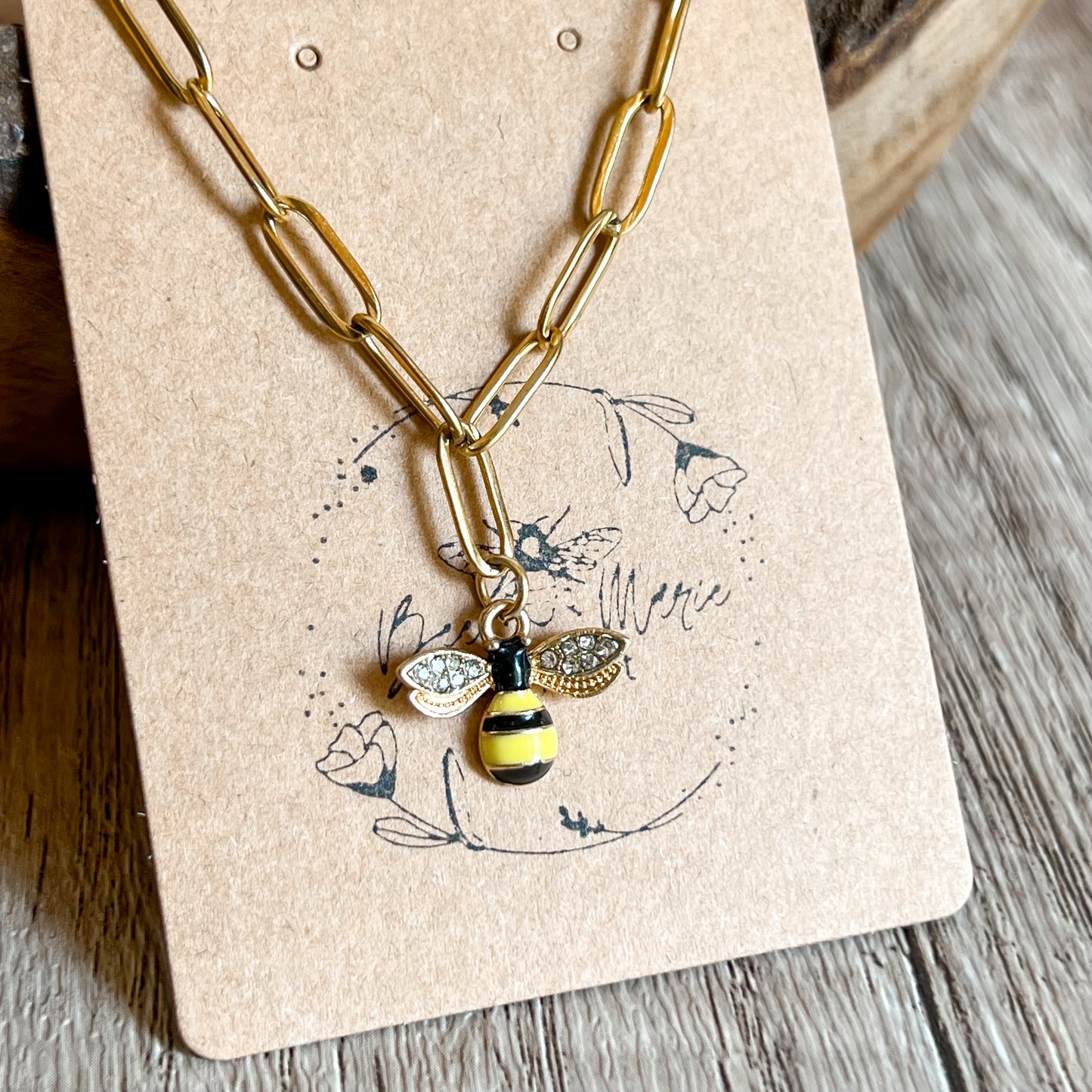 Bee Linked Charm Necklace