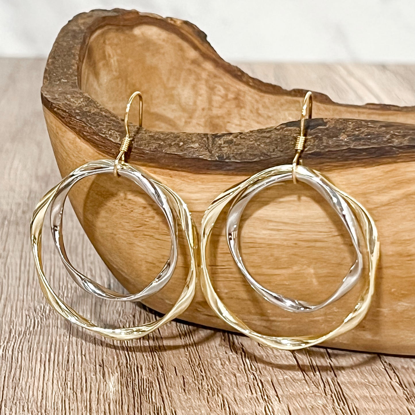 Kate Silver & Gold Twisted Hoops