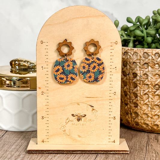 Sunflower Stud Drop Earrings