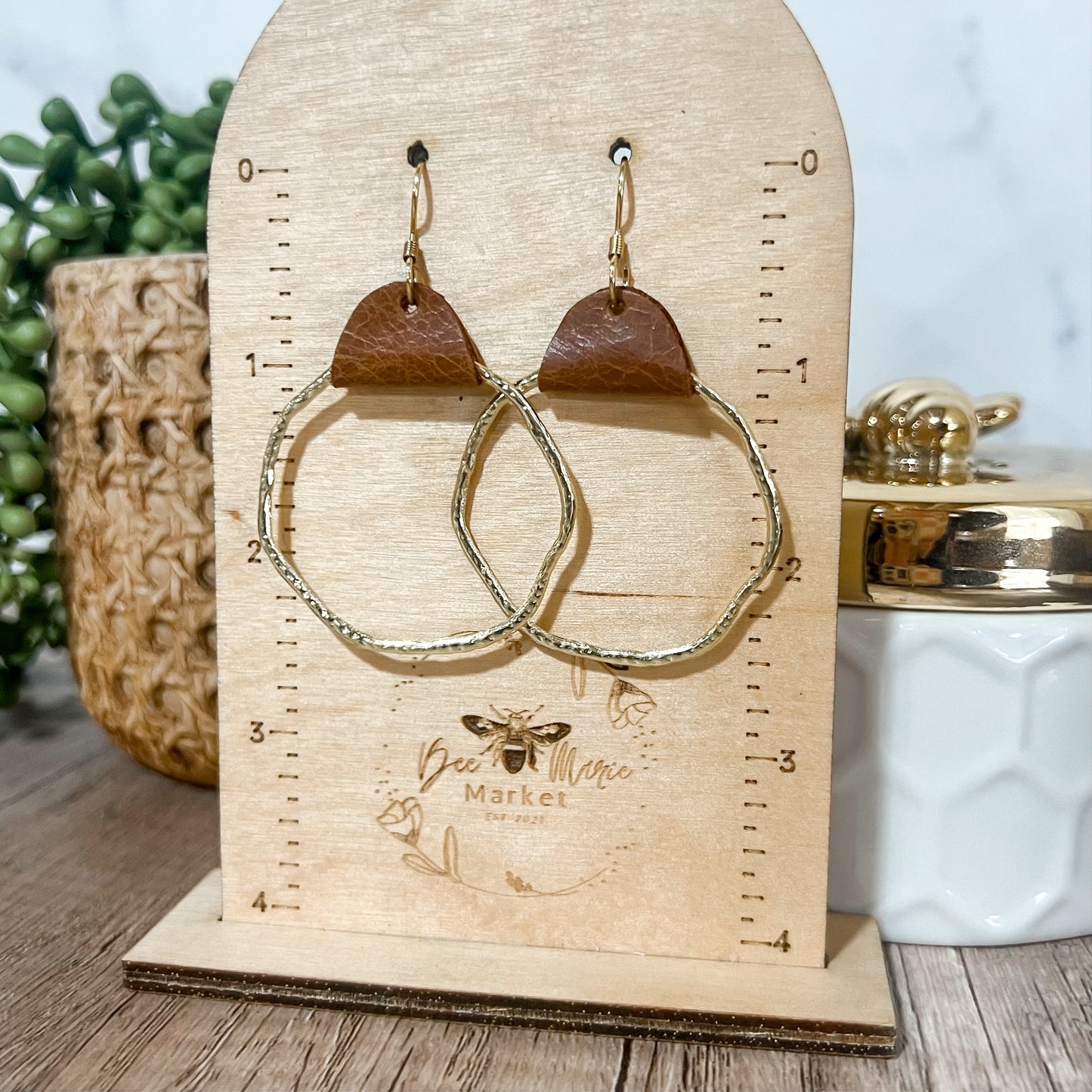 Carla Hammered Gold Statement Hoops