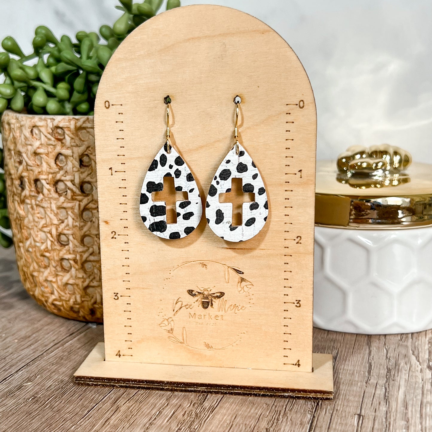 Dalmatian Cutout Cross Teardrops