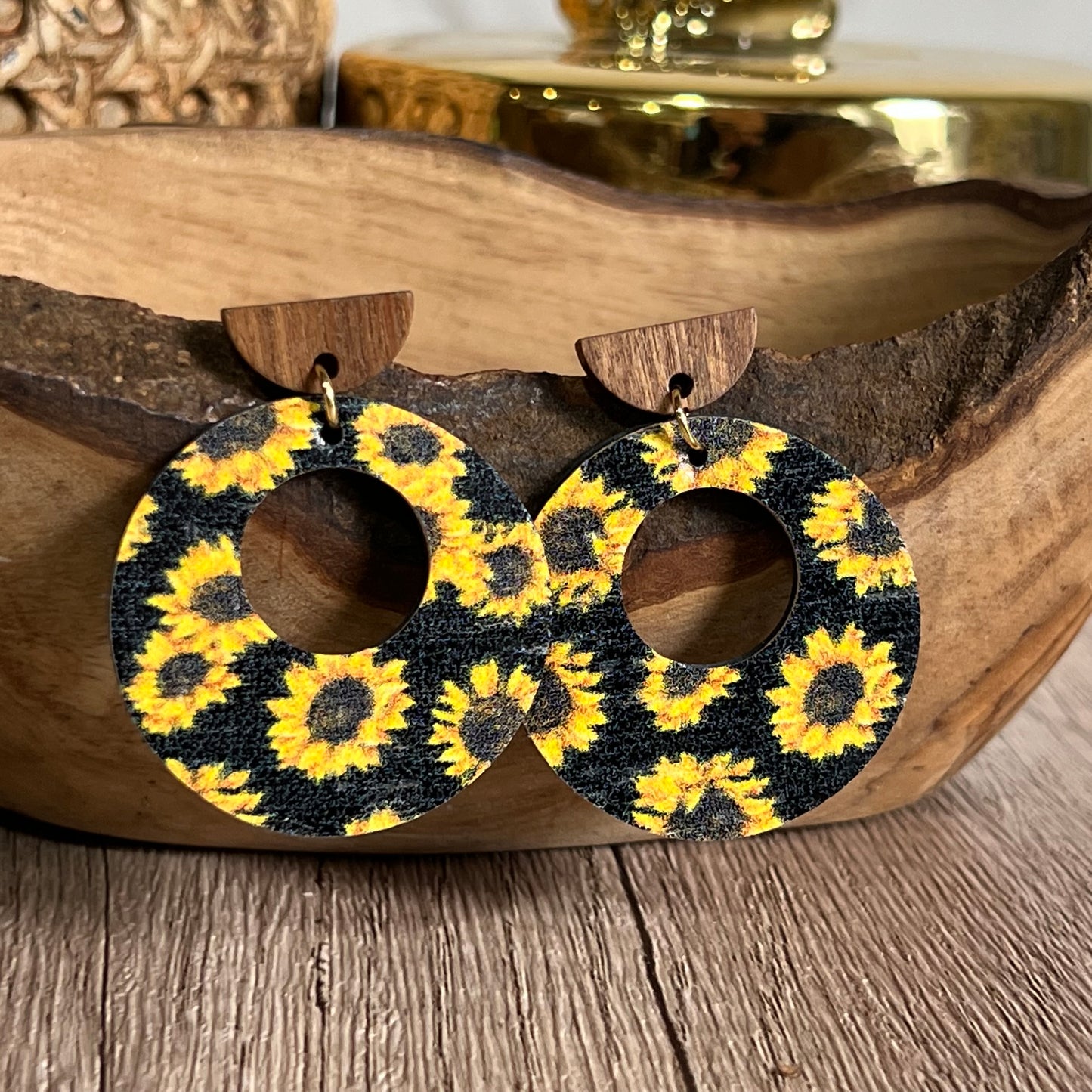 Sunflower Hoop Earrings