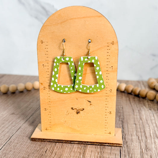 Lime Doodle Dot Hoop Earrings