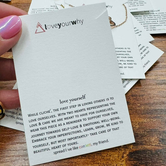 Silver Love Yourself Interlocking Hearts Necklace