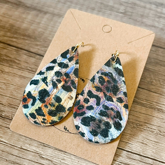 Colorful Animal Print Teardrop Earrings