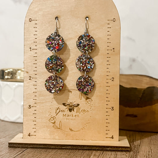 Let’s Celebrate Glitter Tiered Earrings