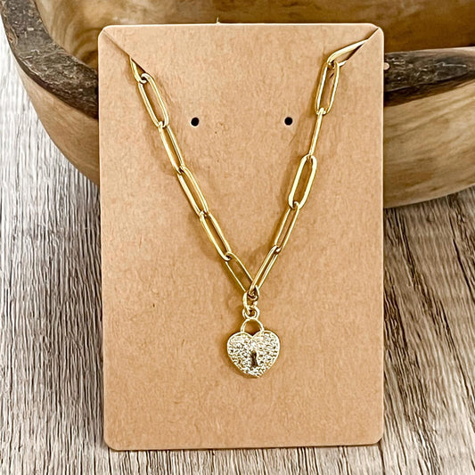 Locked in Love Dainty Heart Necklace