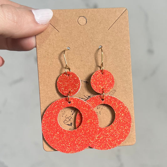 Fiery Glow Glitter Hoops
