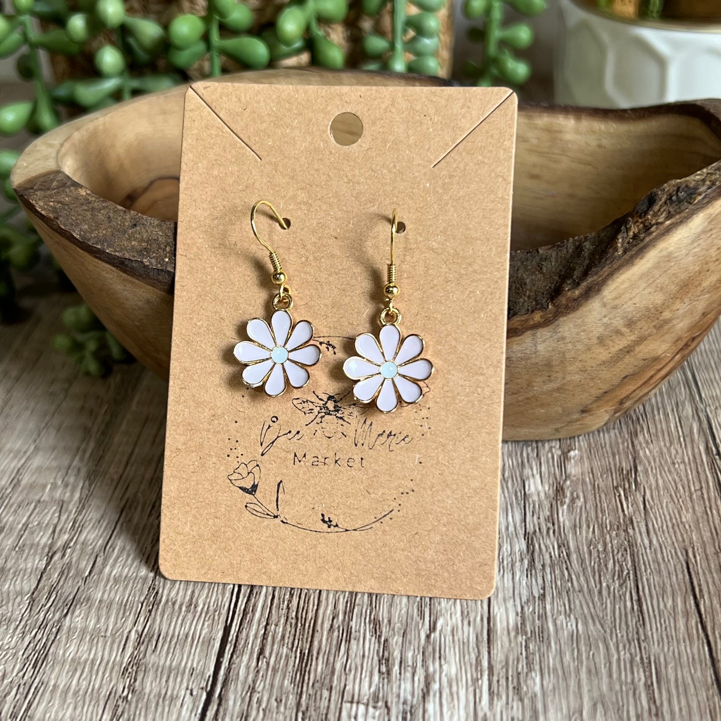 Daisy Enamel Charm Earrings