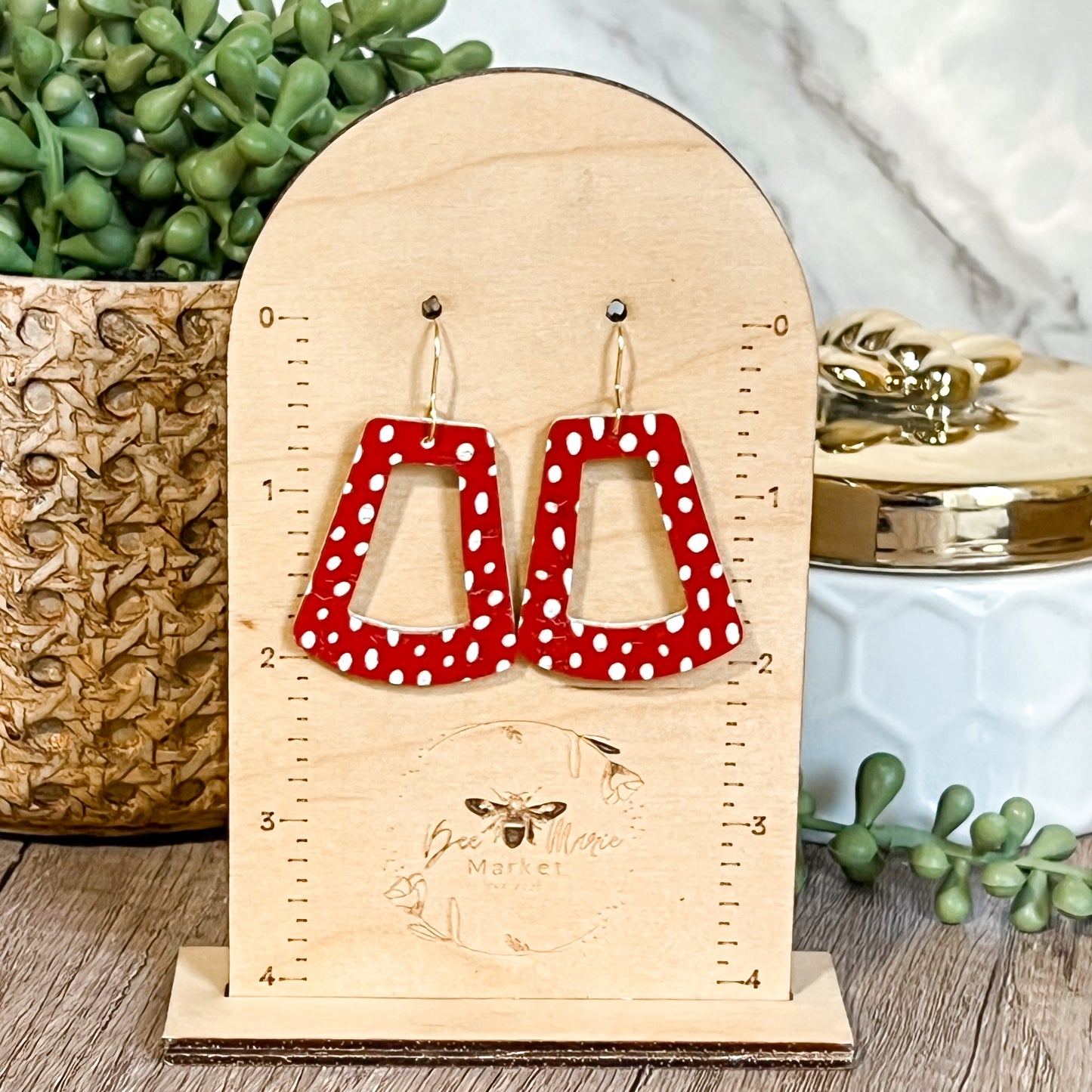 Cherry Doodle Dot Cutout Hoops