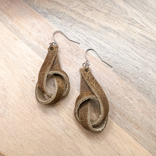 Karly Knot Leather Hoop Earrings