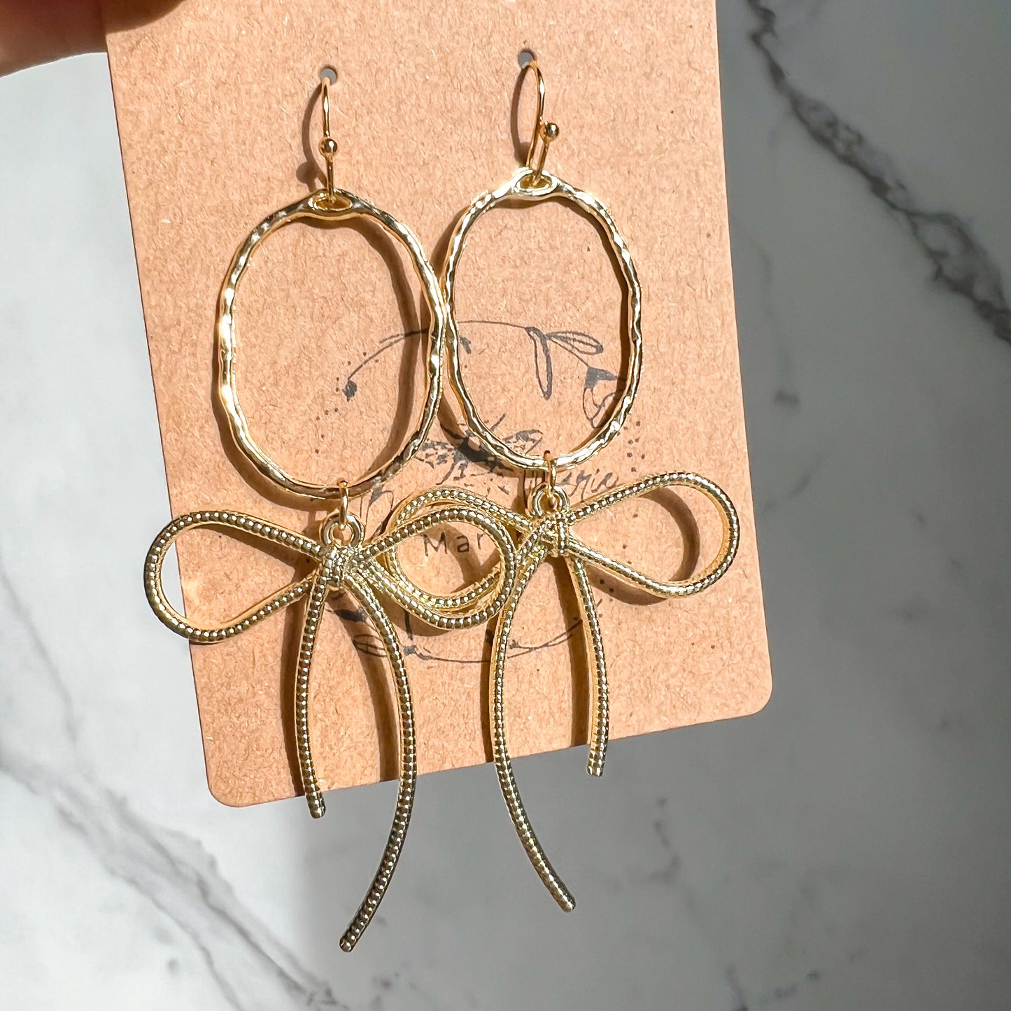 Erica Gold Bow Hoop Earrings
