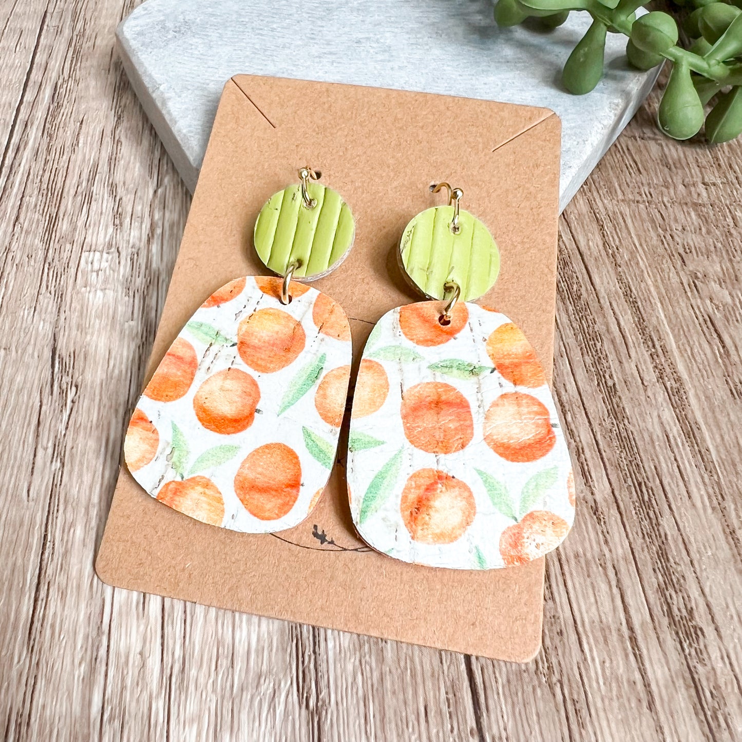 Just Peachy Cork Dangles