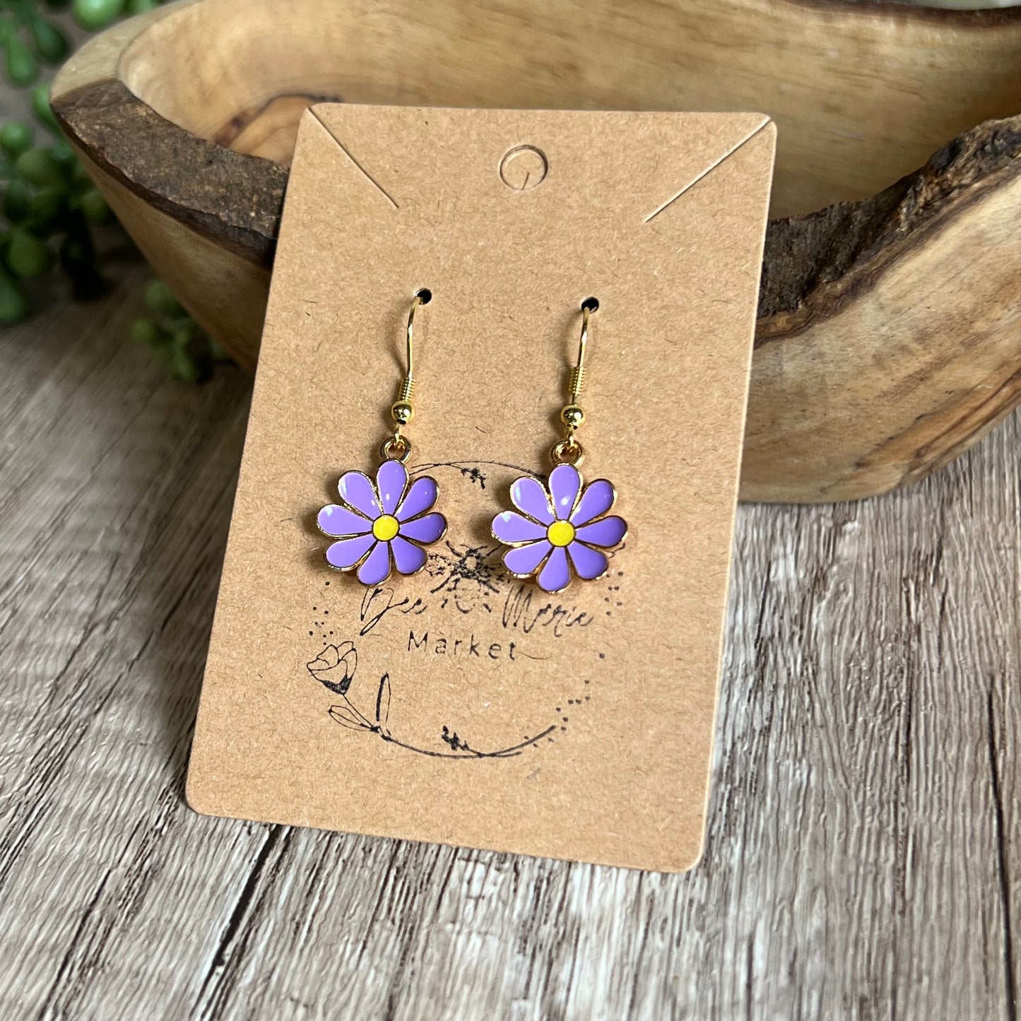 Daisy Enamel Charm Earrings