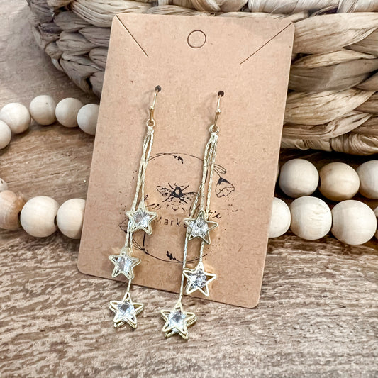Gold Starlight Drop Earrings
