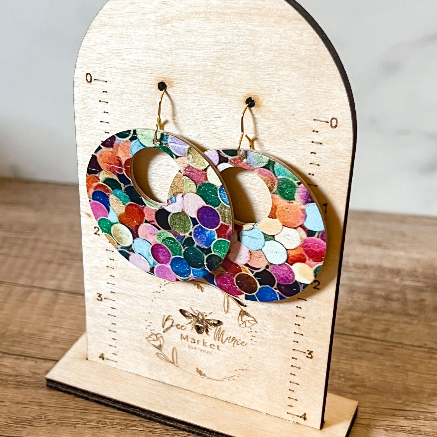 Confetti Party FB Leather Hoops
