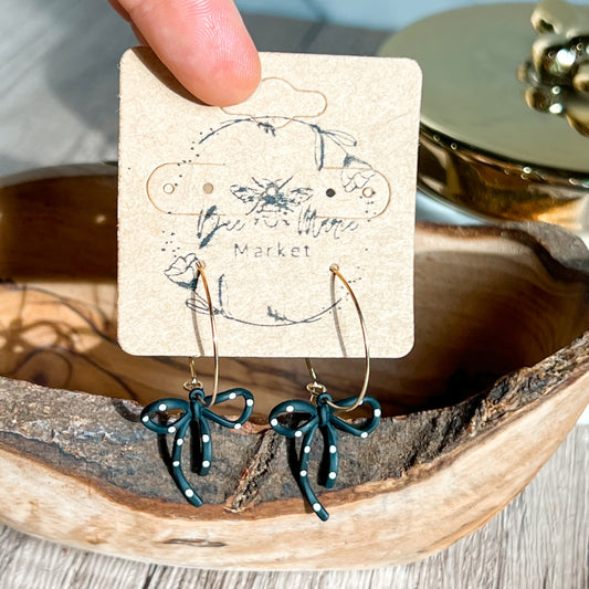 Darla Black & White Polka Hoop Diamond Earrings