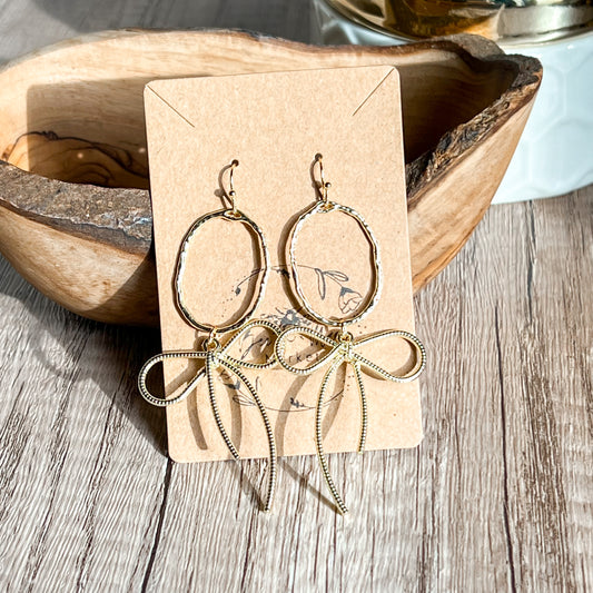 Erica Gold Bow Hoop Earrings