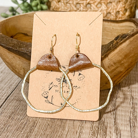 Carla Hammered Gold Statement Hoops