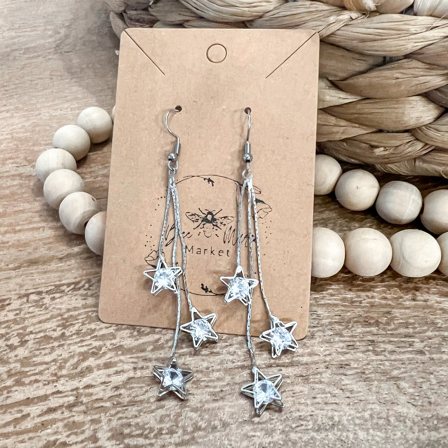 Silver Starlight Drop Earrings