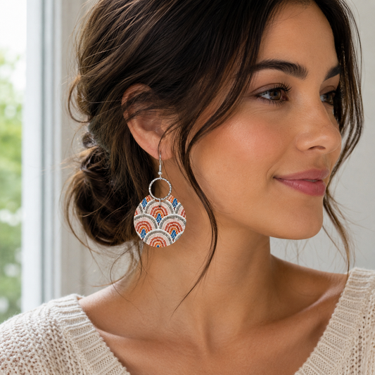 Boho Bloom Leather Earrings