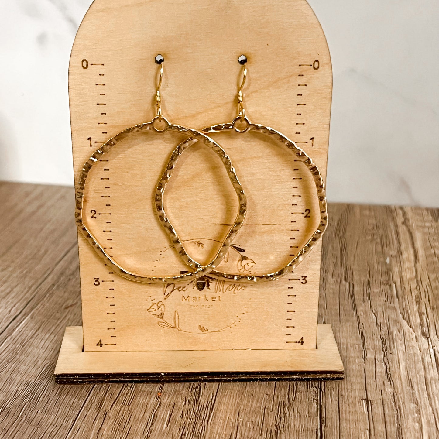Lia Hammered Gold Statement Hoops
