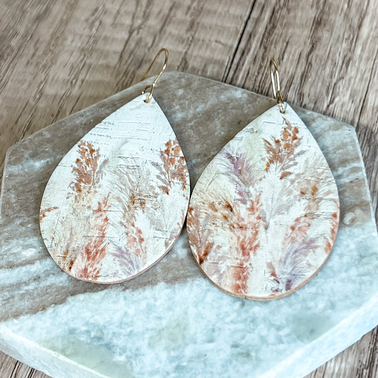 Autumn Meadow Leather Earrings