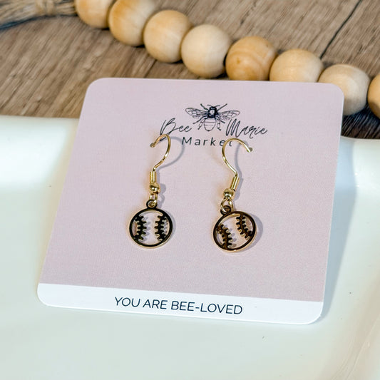 Dainty Baseball Earrings