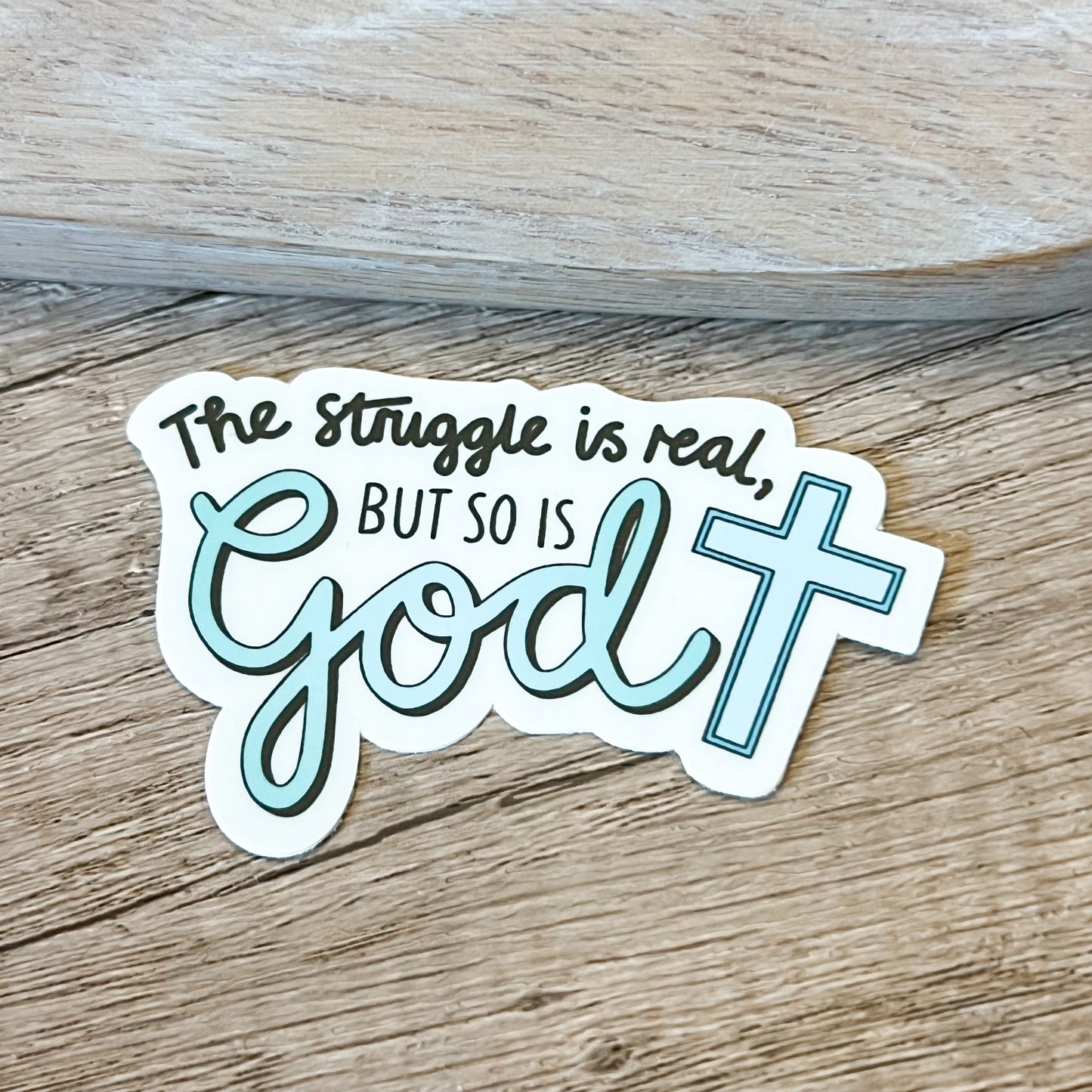 The Struggle is Real Cross Vinyl Sticker