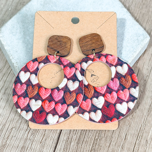 Lots of Love Embroidery Style Heart Hoops