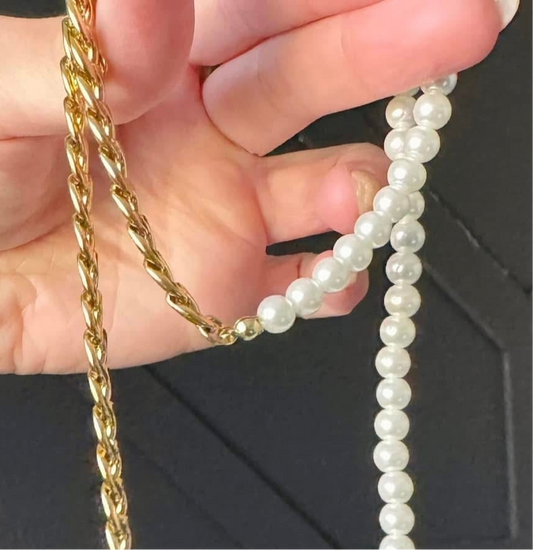 Gold Pearl Chainlink Bracelets