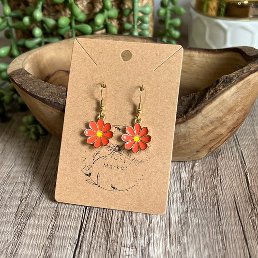 Daisy Enamel Charm Earrings