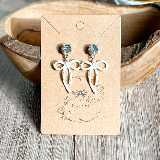 Darla White & Tan Polka Dot Diamond Earrings