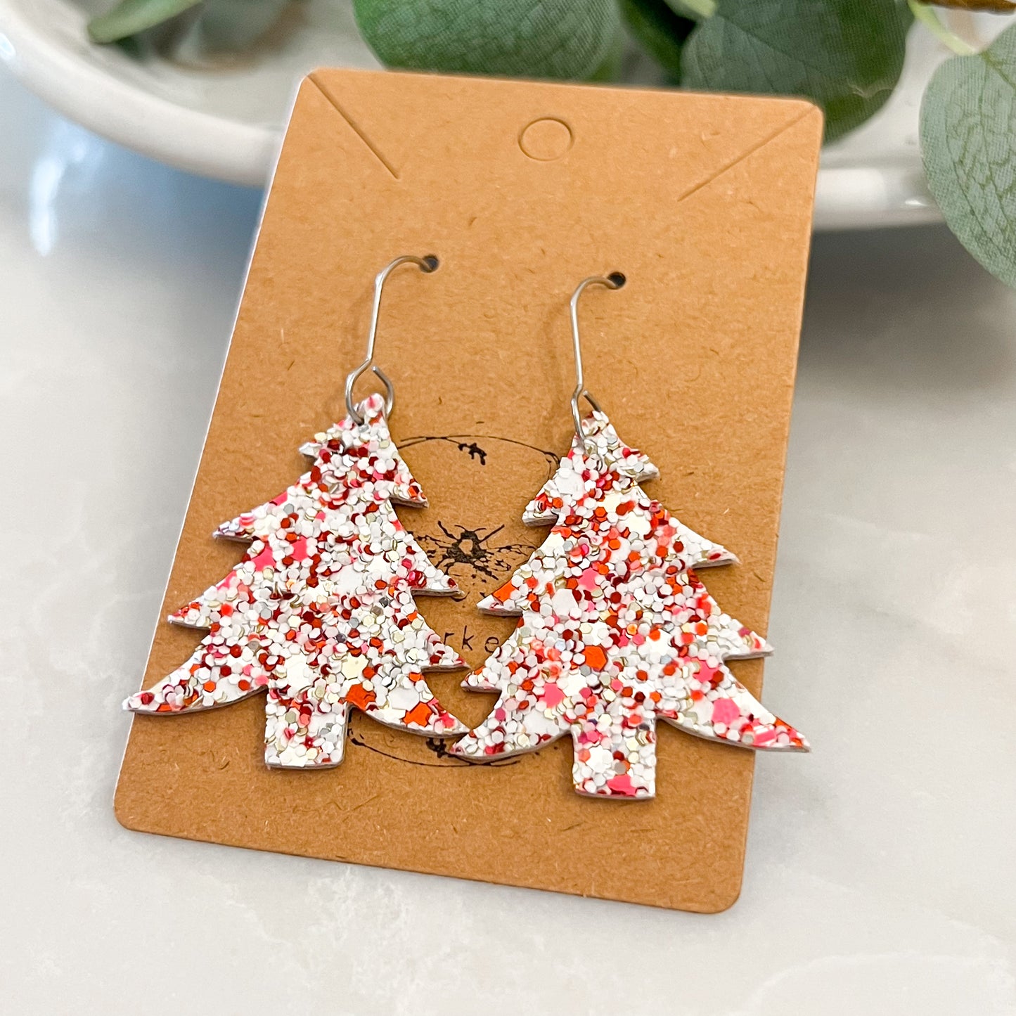Peppermint Glitter Christmas Trees