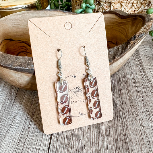 Game Day Football Bar Earrings