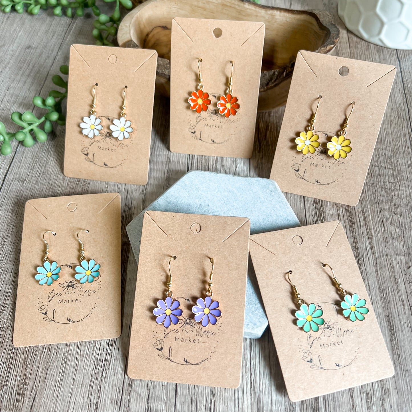 Daisy Enamel Charm Earrings