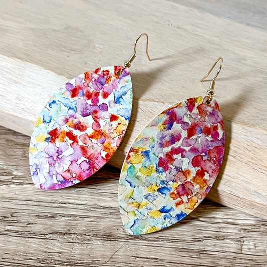 Wilma Watercolor Leather Earrings