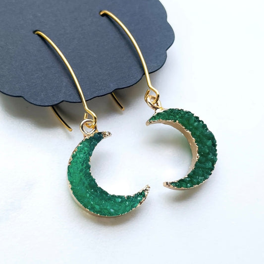 Teal Crystal Moon Drops