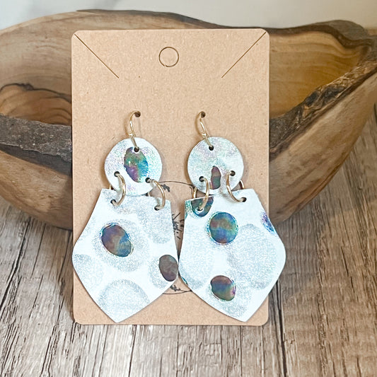 Metallic Abalone Puddle Earrings