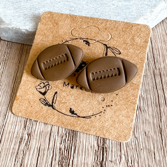 Clay Football Stud Earrings