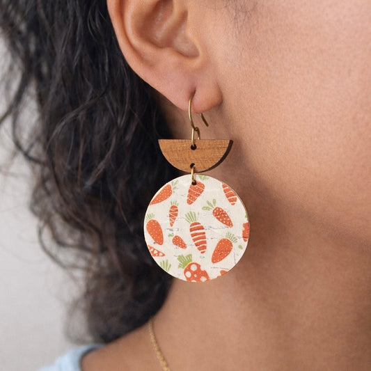 Carrot Patch Leather Earrings