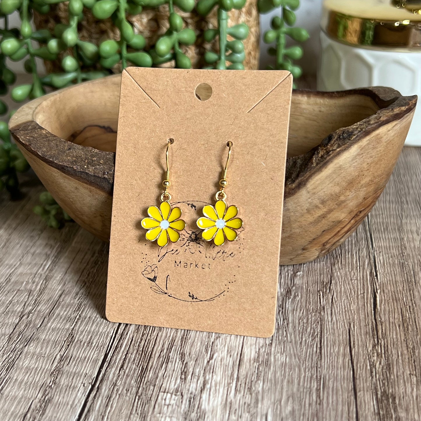 Daisy Enamel Charm Earrings