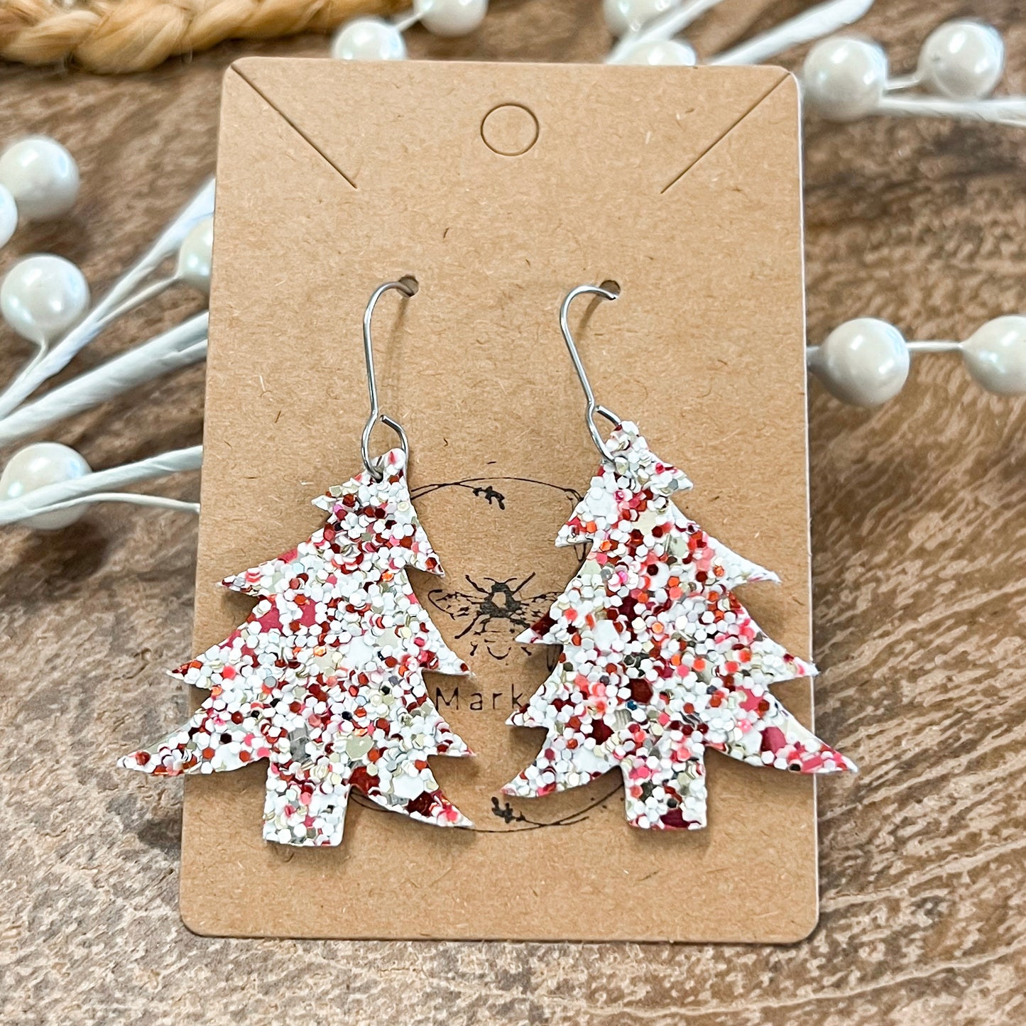 Peppermint Glitter Christmas Trees