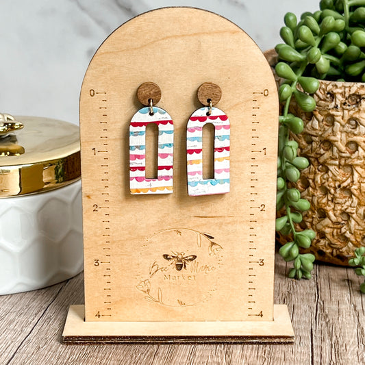 Cheerful Rainbow Stripe Earrings