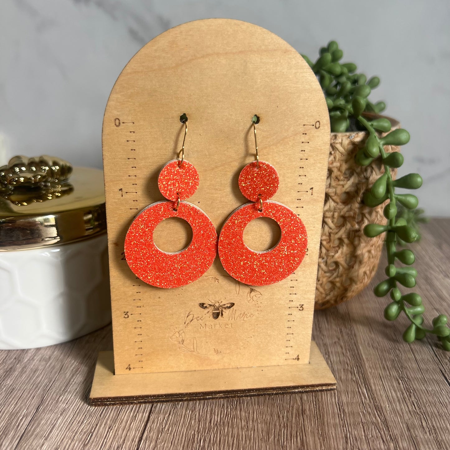 Fiery Glow Glitter Hoops